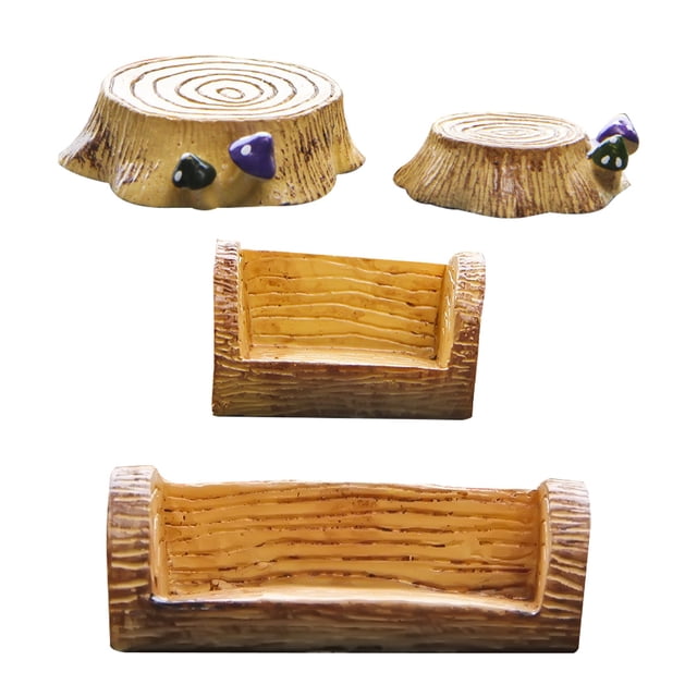 4pcs resina tocón de árbol micro paisaje decoración micro paisaje accesorios