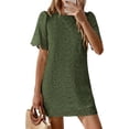 thumbnail image 3 of PRETTYGARDEN Women's Summer Casual Short Dresses Embroidered Lace Short Sleeve Boho Mini Dress Beach Vacation Clothes, 3 of 10