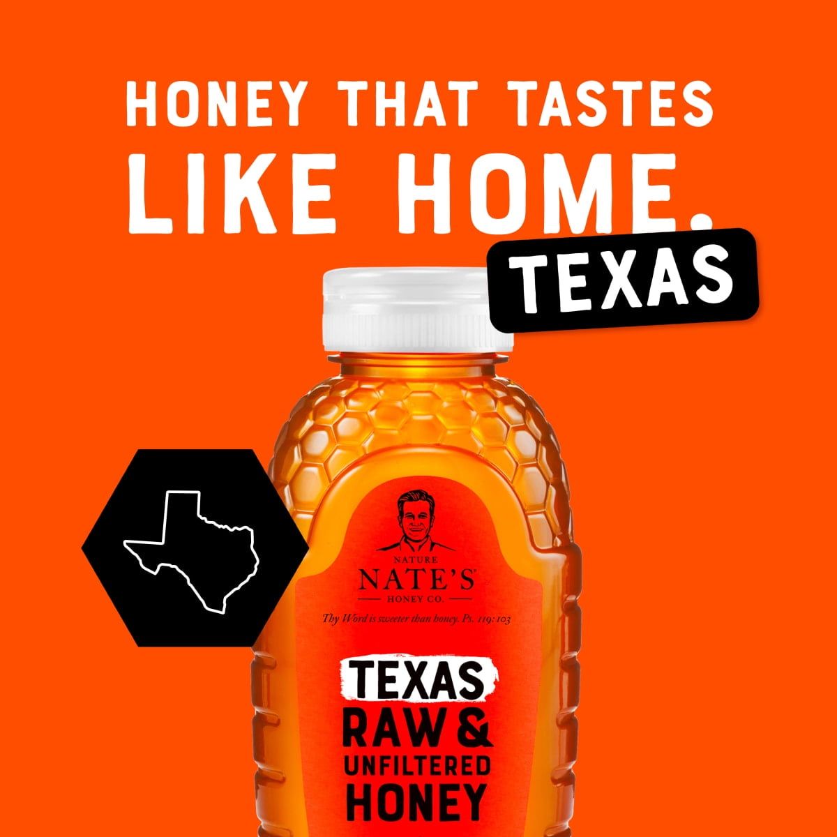 Nate's Texas Honey: 100% Pure, Raw and Unfiltered Honey - 16 fl oz Bottle