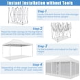thumbnail image 5 of HOTEEL 10x15ft Pop-Up Gazebo Outdoor Canopy Tent with Adjustable Height, UV 50+ Sun Protection & Removable Mosquito Net - Waterproof Instant Shelter, White, 5 of 8