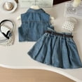 thumbnail image 6 of FJUCHAI Toddler Girls Denim Vest Jacket +Ruffled Jeans Skirt 2-Piece Set Playtime Casual Wear Lightweight for 3-10Y, 6 of 10