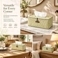 thumbnail image 4 of Tissue Box Cover Natural Seagrass Tissue Box, Rectangular Tissue Box Holder with Lid, Farmhouse Style Tissue Cover for Bathroom Toilet Living Room Bedroom Kitchen Table Desk Office Car, 4 of 6