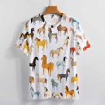 thumbnail image 4 of Cool Horse T-Shirt O Neck Retro Print Big Size T-Shirts Short Sleeve Tees Womens Pretty Design, 4 of 5