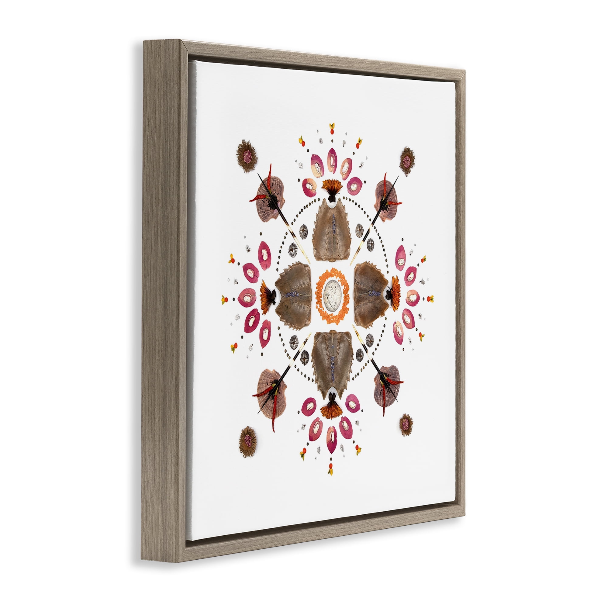 Stupell Industries Symmetrical Nautical Collection Brown Framed Floater Canvas Wall Art, design by Beth Adoette