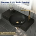 thumbnail image 6 of DV-1WS0125RB 30'' x 18'' Rectangular Vitreous China Wall Mount Bathroom Sink with Faucet Hole, 6 of 12