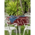thumbnail image 3 of Outdoor Tablecloth with Umbrella Hole for Patio/Picnic/Party/Camping, Red Flowers Waterproof Table Cloth Round Cover Washable, Spring Floral Botanical Modern Art (Dia 54"), 3 of 8