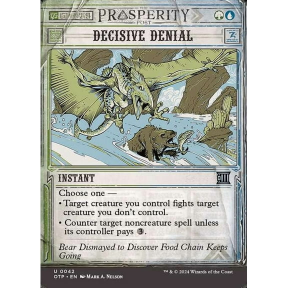 MtG Outlaws of Thunder Junction Breaking News Uncommon Decisive Denial (Prosperity Showcase FOIL) #42