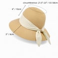 thumbnail image 7 of Women's Wide Brim Straw Hat with Twisted Bow Back Detail and Sun Protection Design - Beige, 7 of 7