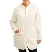 Athletic Works Women's Plus Size Active Lightweight Quilted Tunic Jacket