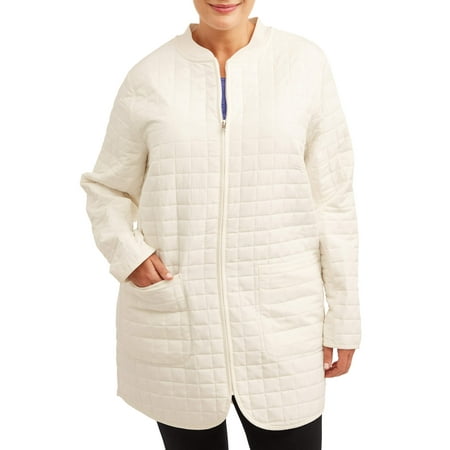 Athletic Works Women's Plus Size Active Lightweight Quilted Tunic Jacket