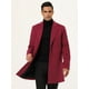 thumbnail image 2 of Gabardina para hombre Slim Fit Invierno Solapa con muescas Chaqueta larga de un solo pecho Abrigo Medio Borgoña, 2 of 6