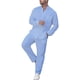 thumbnail image 1 of Conjunto de 2 piezas Cagnkofi para hombre, de manga larga, color liso, de algodón y lino, con camisa y pantalones largos, chándales casuales de verano, 1 of 5