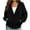 *Black, variant on VBVC Women's Oversized Full Zip Hooded Sweatshirt , Casual Drawstring Hoodie Jacket For Women , Ladies' Basic Fall Top with Pockets, White , S-2XL