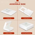 thumbnail image 5 of [25 Pack] Bakery / Pie Box with Window 10x10x2.5" - White Cardboard Packaging for Cupcake, Cookies and Pastry, Restaurant Containers And Personalized Favors, 5 of 8