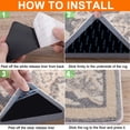 thumbnail image 7 of Rug Grippers, 12-Pcs Non Slip Tape Reusable Washable Carpet Hardwood Floor Area Rugs Tile Pad Grippers Keep Corners Flat, 7 of 7