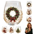 thumbnail image 6 of Christmas Glass Art Cup Christmas Cups Glass Holiday Glassware for Drinks Christmas Drinking Glass Cup for Coffee Juice Cocktails, Xmas Table Decor & Holiday Xmas Gift, 6 of 7