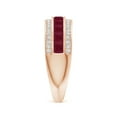 thumbnail image 6 of ANGARA Natural Channel-Set Square 1.32 ct Ruby and Diamond Half Eternity Band in 14K Rose Gold for Women (Size-2.5mm) | July Birthstone, Anniversary, Jewelry Gift for Women | Natural Ruby Ring, 6 of 11