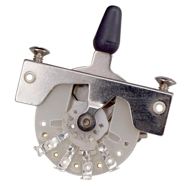 Pickup de 5 Canales Alternador de Selector de Piezas de Interruptor de Repuesto de Cromo con Perilla para Guitarra Eléctrica Hugo Interruptor de palanca de guitarra de 3 vías