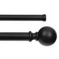 thumbnail image 3 of UTOPIA ALLEY Wall Mounted Window Treatment Telescoping Double Curtain Rod Set with Classic Cap, 1-Inch Diameter, Adjusts from 48 to 86 Inches, Black, 3 of 9