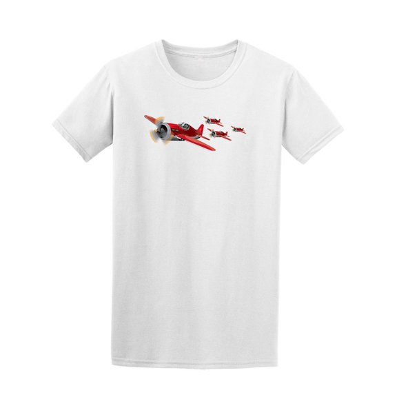 Vintage Red War Planes Tee Men's -Image by Shutterstock