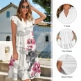 thumbnail image 6 of Garronmavis Plum Blossom Tiger Matching Couple Outfits Husban and Wife Clothing Light Mens Short Sleeve Shirt Size S Summer Workwear and Womens V-neck Hawaiian Dress, 6 of 7