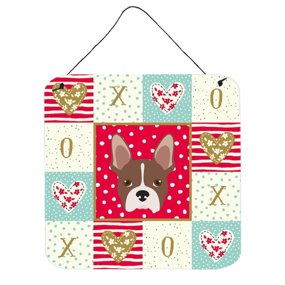 Carolines Treasures CK5187DS66 Boston Terrier Love Wall or Door Hanging Prints Red 6HX6W multicolor