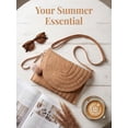 thumbnail image 5 of LAVA Straw Beach Bags Crossbody Bags for Women, Straw Raffia Clutch Handbag Purse for Summer (Khaki), 5 of 9