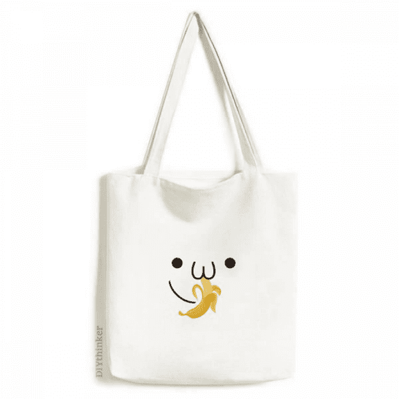 Lovely Face Eat Banana Expression Tote Canvas Bag Shopping Satchel Casual Handbag