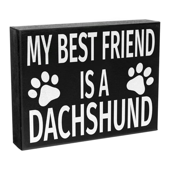 JennyGems Dachshund Sign, My Best Friend Is a Dachshund, 8x6 Inch Wood Sign, Dachshund Dog Mom Gifts, Dachshund Gifts, Doxie Dogs, Dachshund Decor