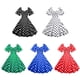 thumbnail image 2 of Vestido elegante vintage de lunares de los años 50 y 60 para mujer, vestido de verano estilo rockabilly con mangas de mariposa para fiesta y cóctel, 2 of 5