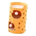 thumbnail image 1 of Casa de escalada para gatos con bola colgante, resistente a los arañazos, acogedora y estable, para esconderse Amarillo de 2 capas, 1 of 9