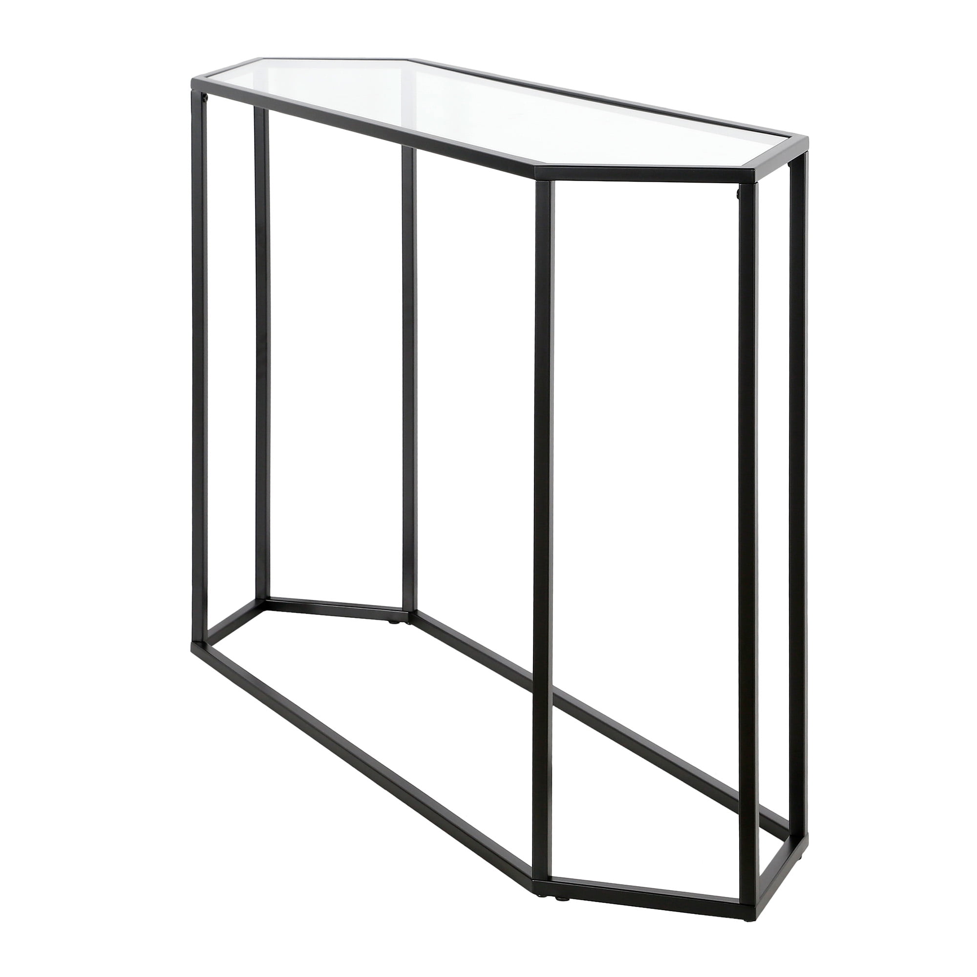 Evelyn&Zoe Beck 48" Wide Hexagonal Console Table, Blackened Bronze