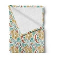 thumbnail image 2 of Boho Soft Flannel Fleece Throw Blanket, Botanical Arrangement of Colorful Leaves and Flowers, Cozy Plush for Indoor and Outdoor Use, 50" x 70", Multicolor, by Ambesonne, 2 of 5