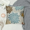thumbnail image 2 of White Gray Pillow Covers  Blue Brown Dahlia Flower Print Throw Pillow Covers Outdoor Decor Linen Cushion Case for Home Living Room Sofa Couch Bed, 2 of 5