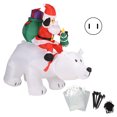 thumbnail image 2 of Inflatable Christmas Decorations, Santa And  Bear, With Built In LED Light, For Indoor Or Outdoor Use, 2 of 8