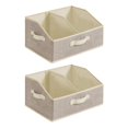 thumbnail image 3 of 2 contenedores de almacenamiento plegables, organizador de armario con asa, cesta de almacenamiento dividida, portátil y duradera para estantes y Beige, 3 of 8