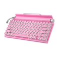thumbnail image 1 of Vintage-Inspired Mechanical Keyboard with Bluetooth 5.0, Blue Switch, 83-Key Layout, LED Backlighting, and Sleek Black Design for Office Use, 1 of 6