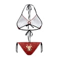 thumbnail image 2 of Chririnla Women's Christmas Reindeer Halter Bikini Set Two Piece Triangle Swimsuit with Snowflake Print Perfect for Tropical Holiday & Pool Party, 2 of 9