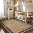 thumbnail image 2 of Garvee 8'x10' Modern Bordered Area Rug Solid Rugs, Washable Rugs Neutral Minimalist Carpet with Non Slip Backing Soft Thin Low Pile Rugs for Living Room Bedroom Home Decor, Brown, 2 of 8