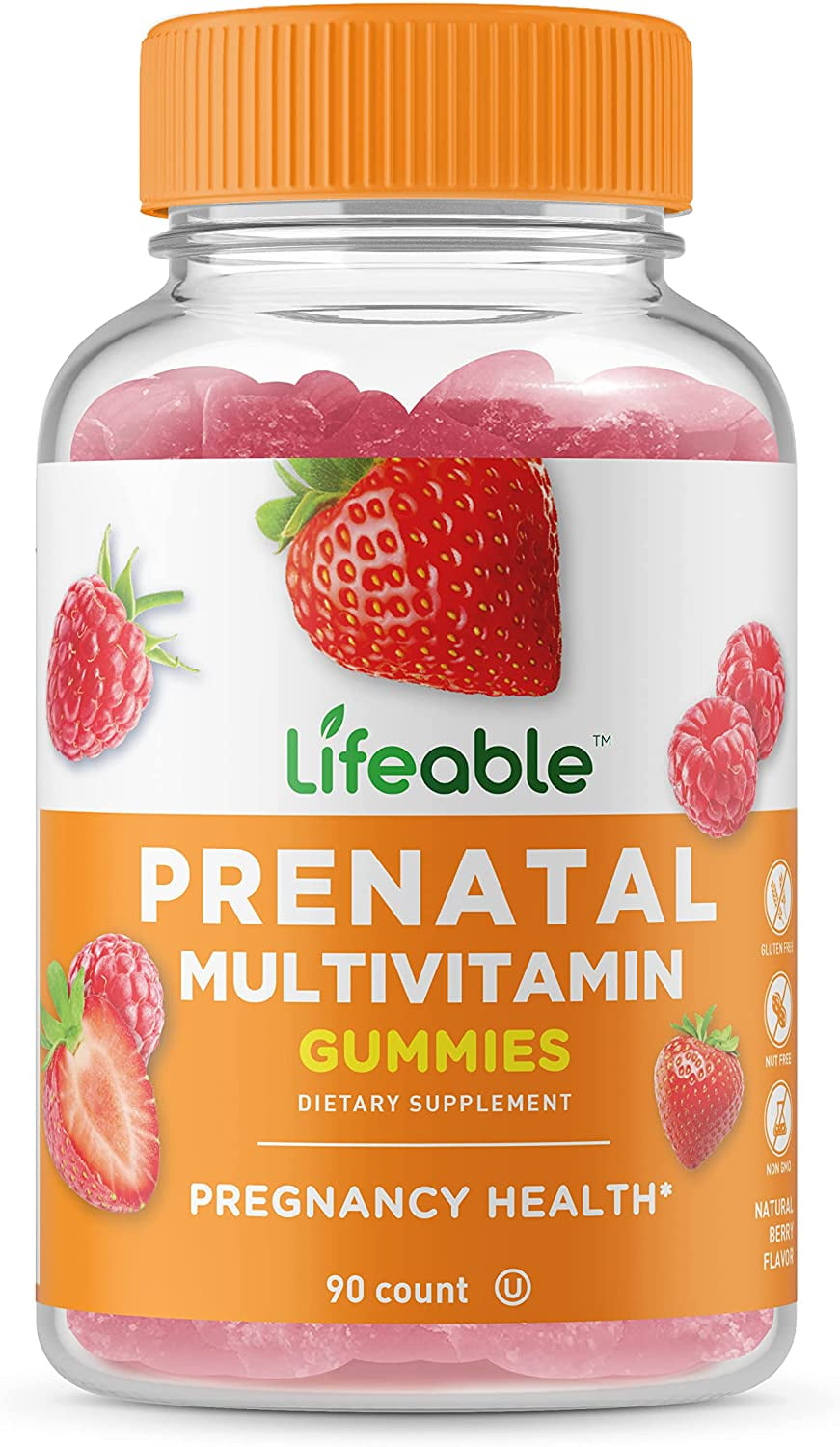 Lifeable Prenatal Multivitamin, with 12 Vitamins and Minerals, 90 Gummies