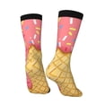 thumbnail image 3 of Goofa Pink Ice Cream Printed Men's Crew Socks, Soft Durable Breathable Moisture-Wicking with Odor Control Cotton socks, 3 of 9