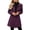 Wine 1, variant on YOTAMI Mid-Length Warm Wool Blend Coat for Women Plaid Print Fall Peacoat for Casual Lapel Single Breasted Coat