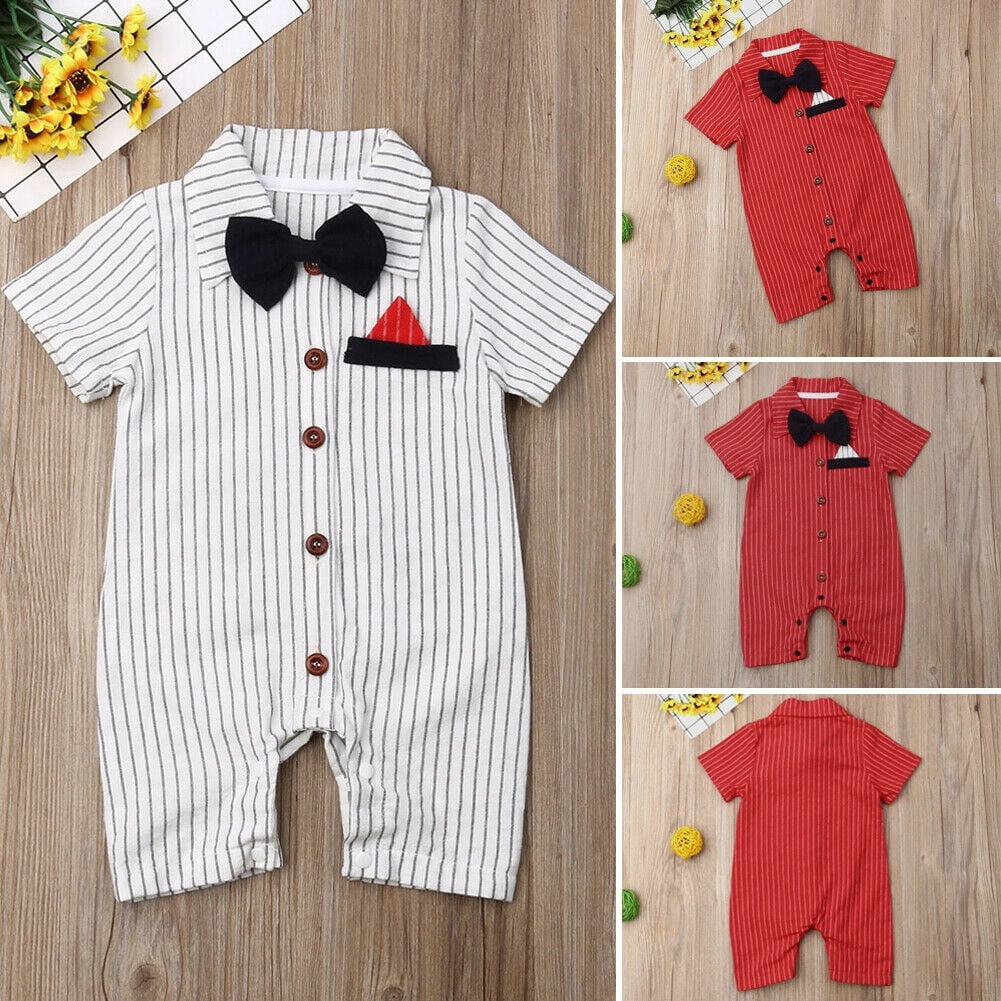 baby boy bow tie romper