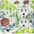 thumbnail image 1 of Metal Light Switch Plate Cover Lotus Pod Green Fern Leaves Plant FLW016, 1 of 13