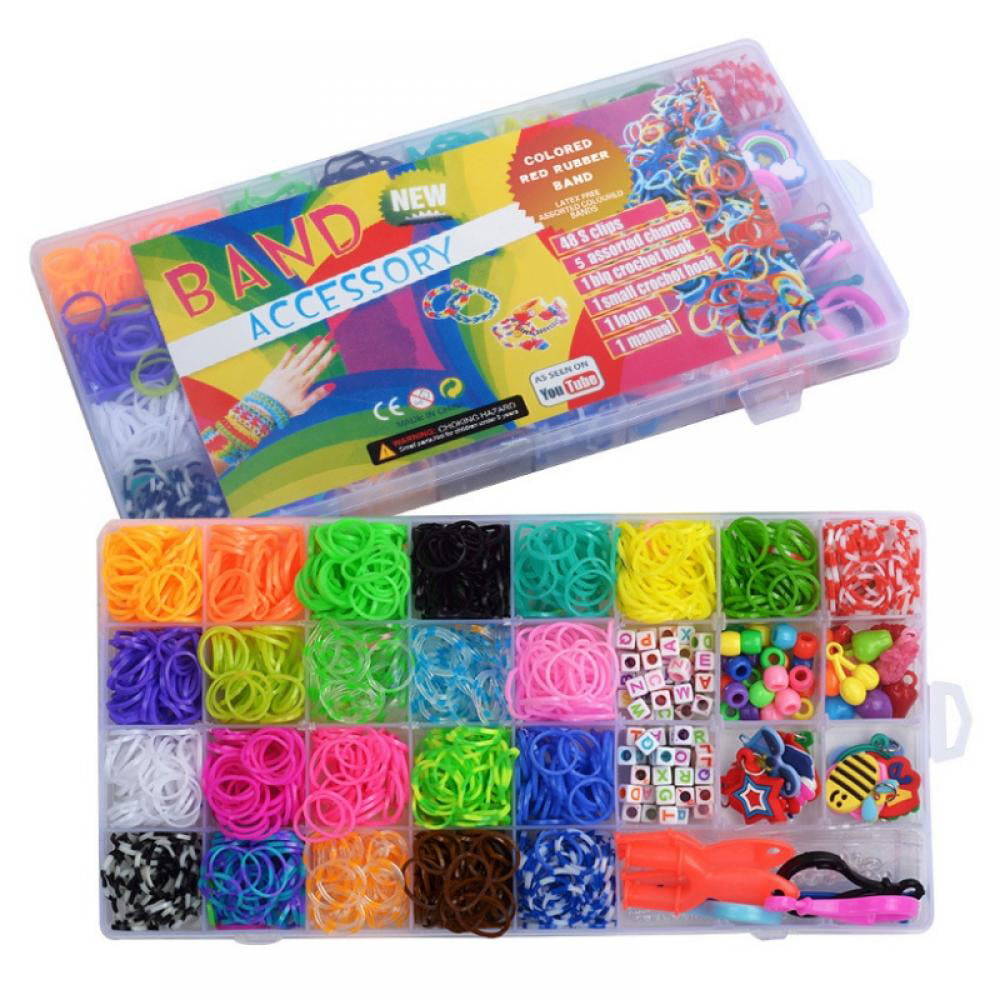 LOOM TOOL S-CLIPS LOOM BANDS GLOW GLITTER AND CANDY SCENTED 900 BANDS CHARMS 