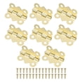 thumbnail image 1 of Uxcell 8-Pack Bisagras de Puerta, 4/5in (20mm) Hierro Electrochapado Bisagras Mini de 90° para Puertas Interiores con Tornillo [Tono Dorado], 1 of 1