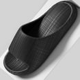 thumbnail image 5 of Men's House Slippers Non-Slip Thick Heel Open Toe Slip-on Casual Home Slippers Solid Color Bathroom Shower Shoes for Men Black 10, 5 of 5