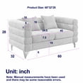 thumbnail image 2 of Modern Teddy Fabric Loveseat Sofa, Upholstered 2-Seater Sofa with Deep Seat and 2 Pillows, Boucle Sofa for Living Room, Bedroom, Small Space, White, 2 of 9