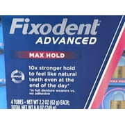 Fixodent Advanced Max Hold Denture Adhesive, 2.2 Ounce (Pack of 4)
