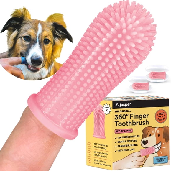 Cepillo de Dientes para Perros Barkley's Rosa Diseño Ergonómico Juego de 2 Unidades